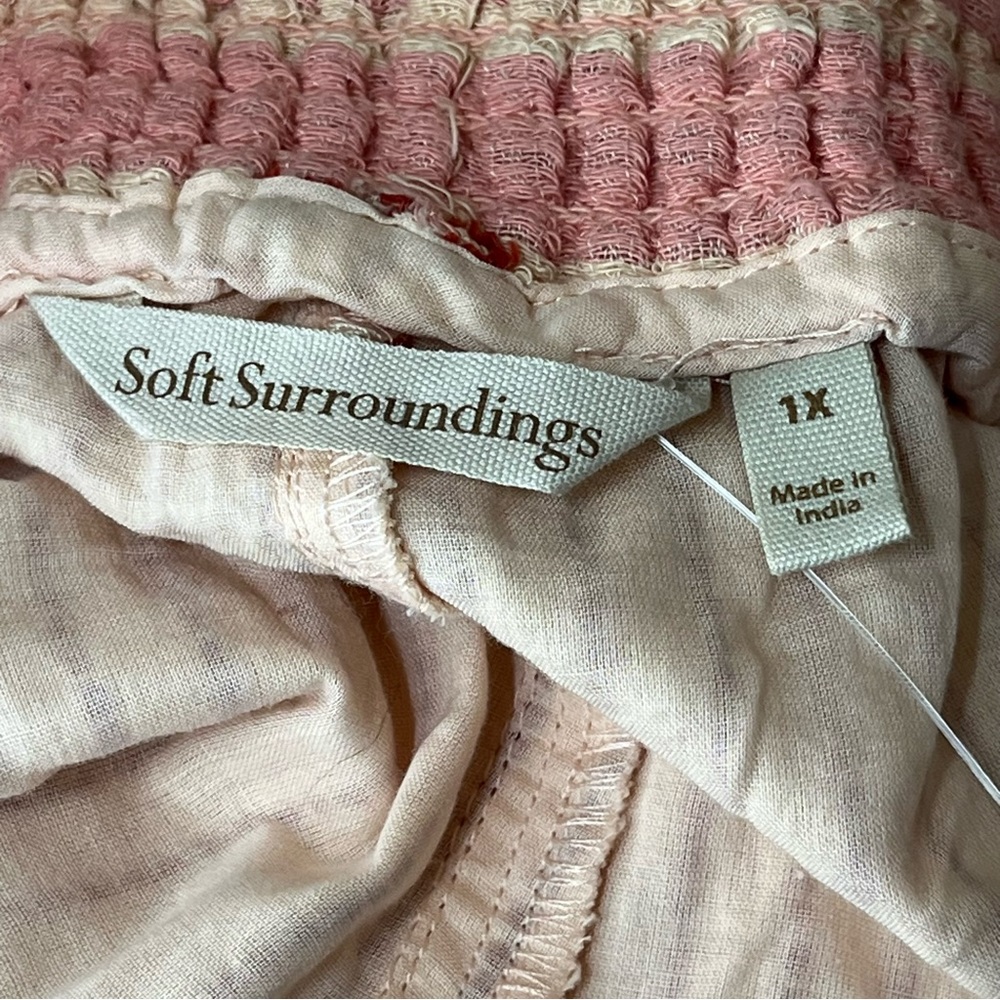 SOFT SURROUNDINGS NWT TALAMANCA WIDE LEG PANTS 1X CREAM CORAL - Picture 12 of 12